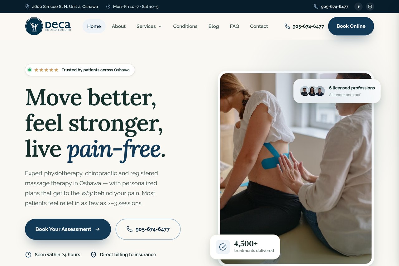 The rebuilt DECA Health and Wellness website