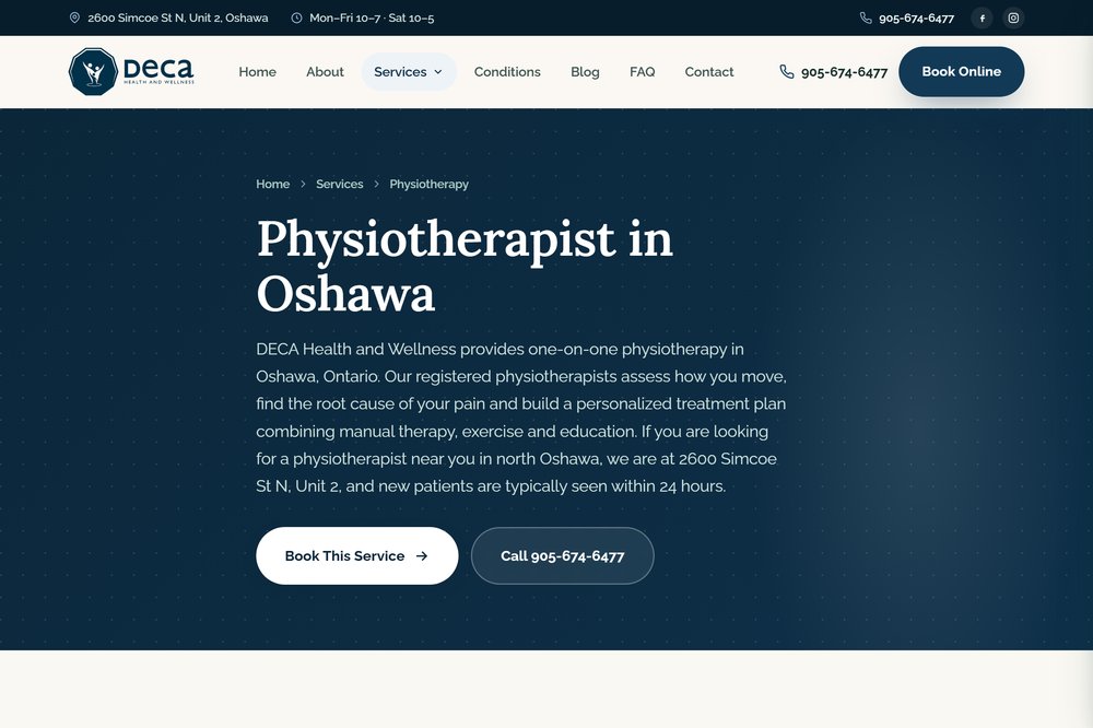 DECA physiotherapy service page
