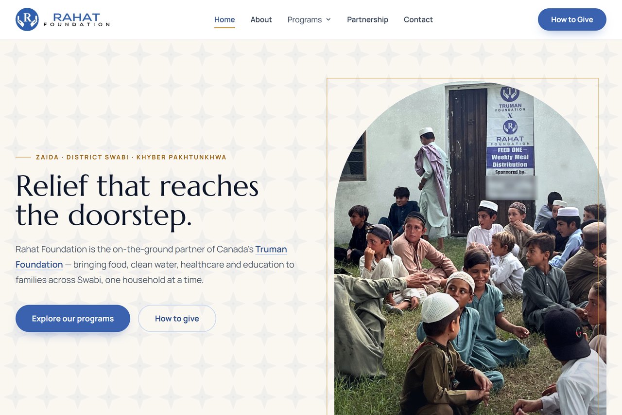 The Rahat Foundation homepage