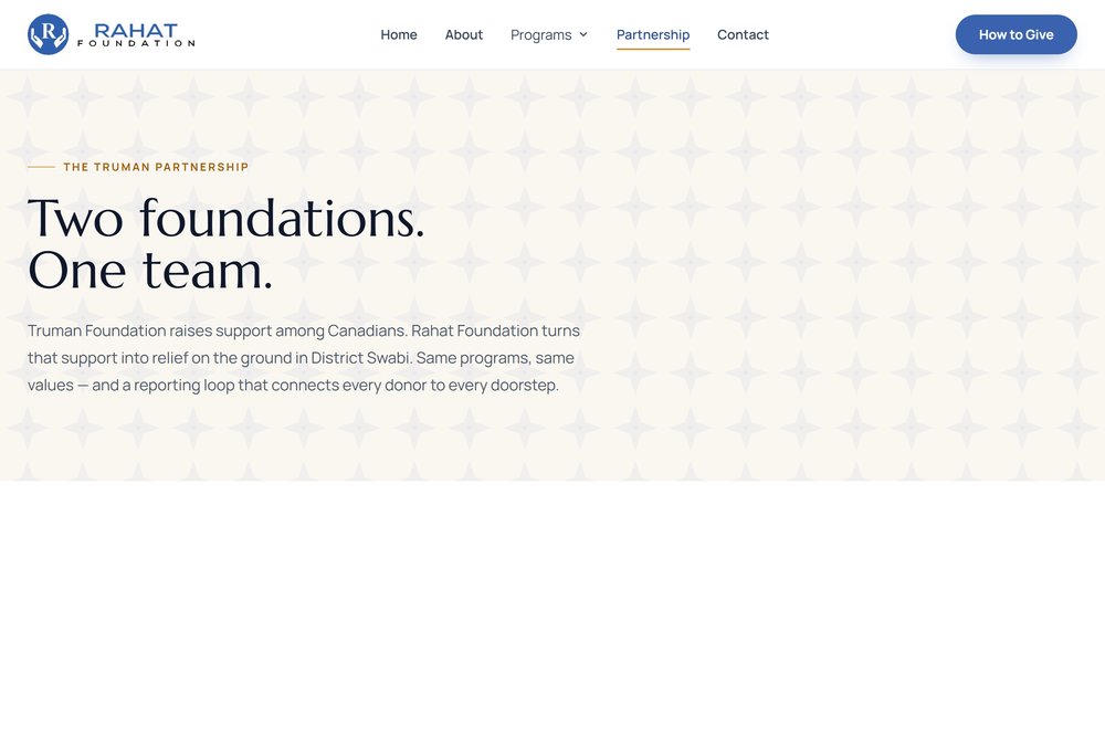 Rahat Foundation partnership page