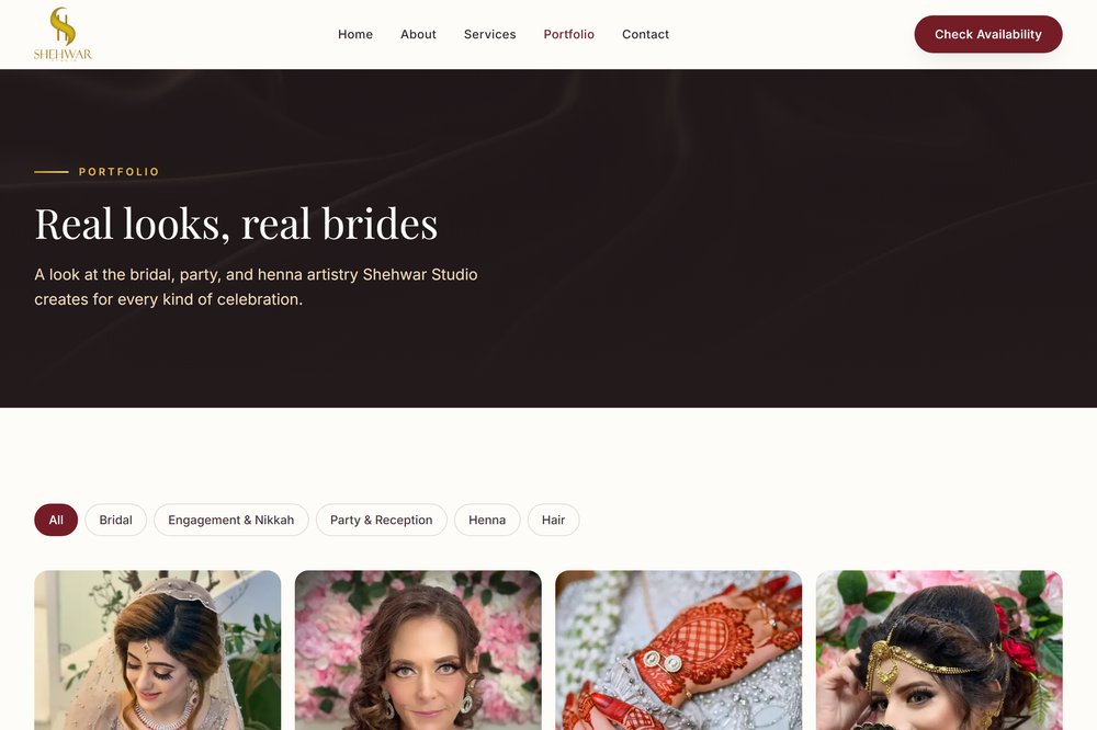 Shehwar Studio portfolio page