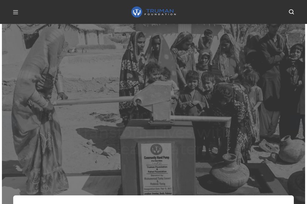 The old Truman Foundation WordPress homepage